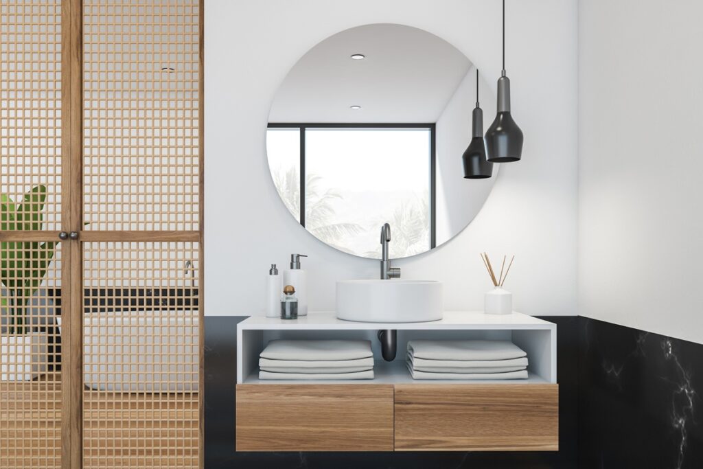 badkamer - spiegel - rond